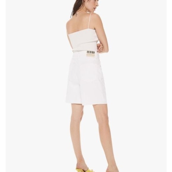 Mother Womens  Snacks! The Pleated Sticky Rice Fun Dip Short, White Size 27 NWT - Picture 2 of 8